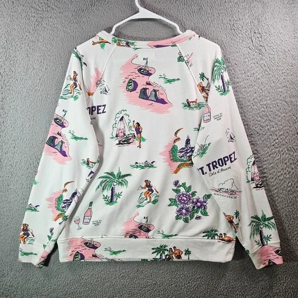 Lou & Grey Sweater Women Medium Beach Vacation Sailing Boat Stretch‎ White - Picture 6 of 9